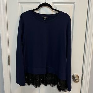 XL Simply Vera Vera Wang Top with Lace Detail